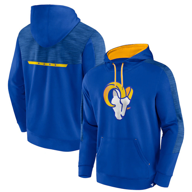 Men's Los Angeles Rams Royal Defender Evo Pullover Hoodie Men's Los Angeles Rams Royal Defender Evo Pullover Hoodie